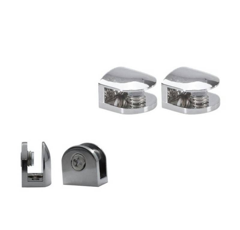 HOOZ Wandregalhalter 2er Set Regalhalter Chrom für Glas & Holzeinlagen, Set 2-tlg., für Regalböden zwischen 6 und 8 mm von HOOZ