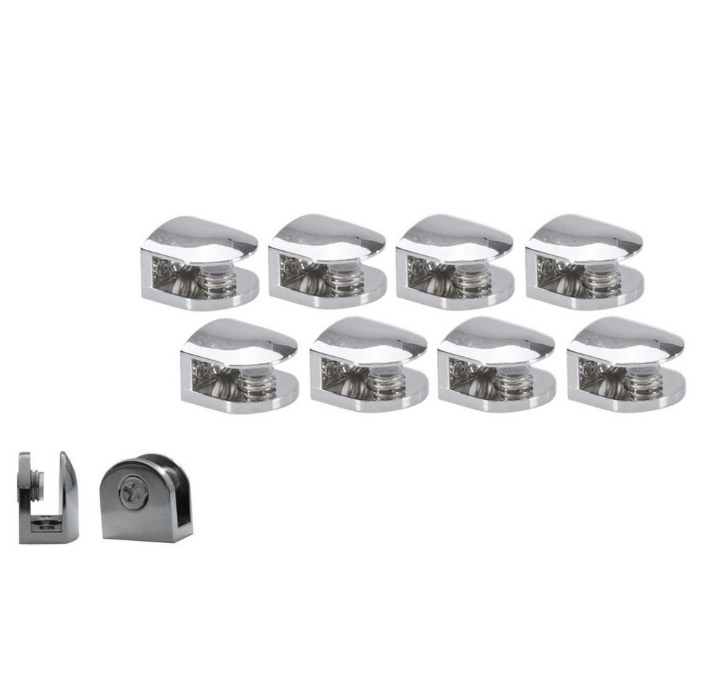 HOOZ Wandregalhalter 8er Set Regalhalter Chrom für Glas & Holzeinlagen, Set 8-tlg., für Regalböden zwischen 6 und 8 mm HOOZ Wandregalhalter 8er Set Regalhalter Chrom für Glas & Holzeinlagen, Set 8-tlg., für Regalböden zwischen 6 und 8 mm von HOOZ