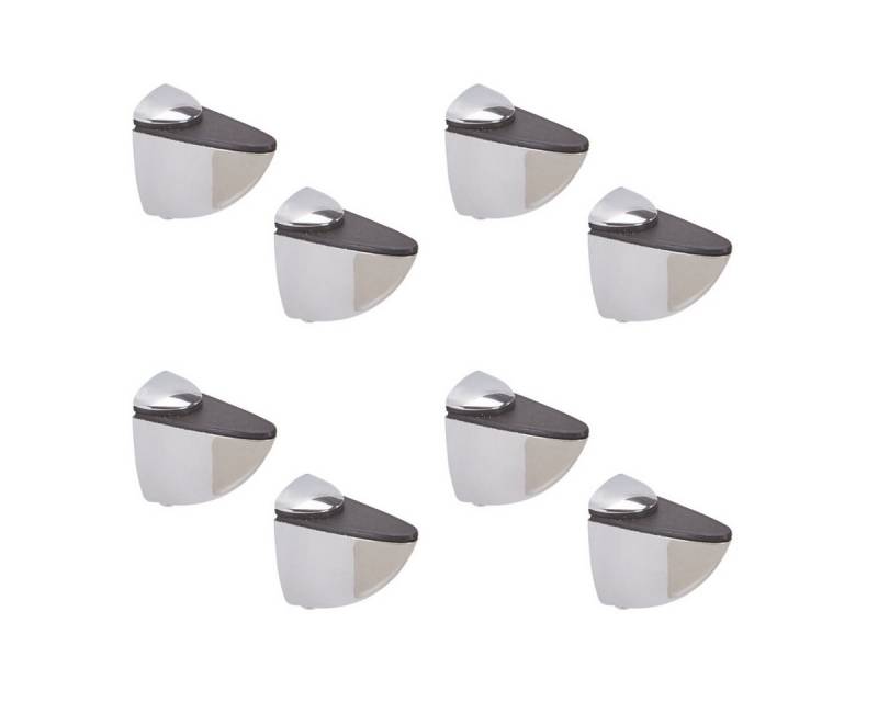 HOOZ Wandregalhalter Metall für Glas- und Holzregale inkl. Montagematerial versch. Größen, Set 8-tlg., mit gummierter Klemmbacke von HOOZ