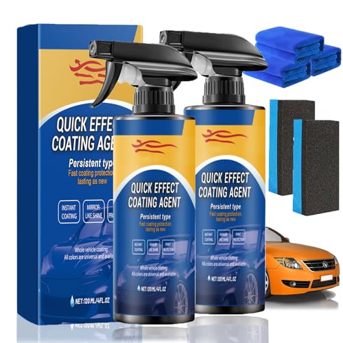 Advanced Car Quick-acting Coating Agent Spray, Quick Effect Coating Agent, 3 In 1 Car Oil Film Cleaner, Car Oil Film Emulsion Glass Cleaner, Quickly Coat Car Wax Polish Spray (2PC) von HOPASRISEE