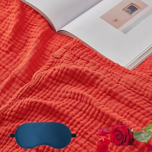 HOPASRISEE 2025 New Sanfte Musselin Decke, Sommer Musselin Decke 150 x 200, 100% Natürliche Muslin Blanket Erwachsene, as Cuddly Blanket, Bed, Couch Throw (A10,150 * 200CM) von HOPASRISEE