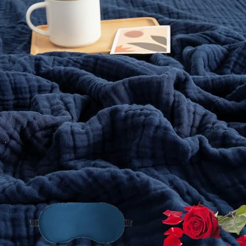 HOPASRISEE 2025 New Sanfte Musselin Decke, Sommer Musselin Decke 150 x 200, 100% Natürliche Muslin Blanket Erwachsene, as Cuddly Blanket, Bed, Couch Throw (A12,105 * 105CM) von HOPASRISEE