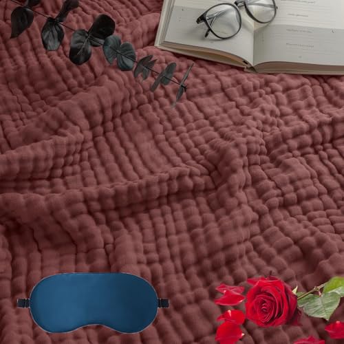 HOPASRISEE 2025 New Sanfte Musselin Decke, Sommer Musselin Decke 150 x 200, 100% Natürliche Muslin Blanket Erwachsene, as Cuddly Blanket, Bed, Couch Throw (A7,105 * 105CM) von HOPASRISEE