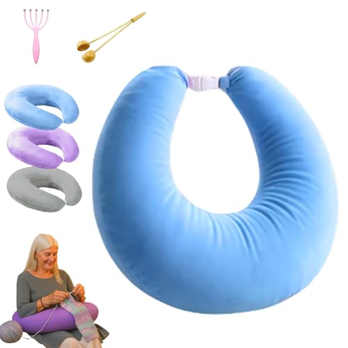 HOPASRISEE Ergonomisches Crealis-Kissen – Ihr Komfort-VerbüNdeter füR Kreative Momente, Crealis Strickkissen, Ergonomisches Gaming-Armkissen, Geeignet Zum Ausruhen, Arbeiten, Stricken, Lesen(Blau) von HOPASRISEE