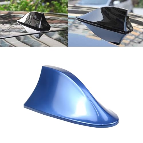 HOPASRISEE Keluvo Haifischflossen-Autoantenne, Autoantenne mit VerstäRker, Haifisch Antenne Auto, Am/Fm mit Verstaerker, Widerstand Reduzieren und Ohne Bohren Installieren(Blau) von HOPASRISEE
