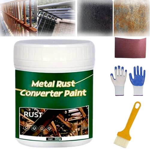 HOPASRISEE Metal Rust Converter Paint, Rust Remover for Metal, Rust Converter for Metal, Rust Inhibitor for Metal, Anti Rust Coating for Metal, Rust Inhibitor, Rust Paint for Metal, 500ml (Schwarz) von HOPASRISEE