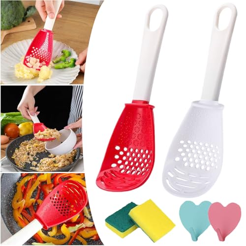 HOPASRISEE Multifunktionaler Kochlöffel, Arithmetik-Multifunktionskochlöffel, Multifunktionaler Küchenlöffel, Schaumlöffel, Schlitzlöffel, Küchenwerkzeug zum Kochen, Reiben (2PC-B) von HOPASRISEE