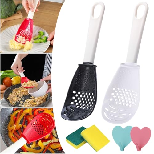 HOPASRISEE Multifunktionaler Kochlöffel, Arithmetik-Multifunktionskochlöffel, Multifunktionaler Küchenlöffel, Schaumlöffel, Schlitzlöffel, Küchenwerkzeug zum Kochen, Reiben (2PC-C) von HOPASRISEE