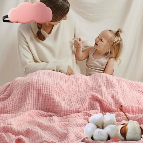 HOPASRISEE Sanfte Musselindecke, Sommer Musselin Decke Erwachsene, Aus 100% Natur Baumwolle, Kühle, Weich Und Atmungsaktiv as Cuddly Blanket, Bed, Couch Throw (Rosa,Normal(130x150)) von HOPASRISEE