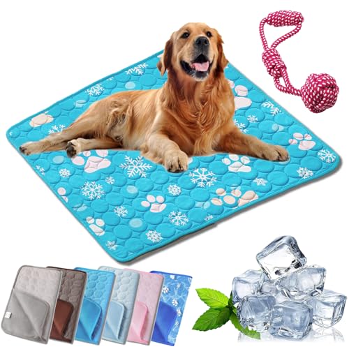 HOPASRISEE Tierliebling Hundekuhlmatte, Eisseide Cooling Mat Hundekühlmatte, Comfortable Summer Cool Pads Pet Mat Outdoor for Dogs & Cats, Ideal for Indoor Outdoor Use (1PC-H,S-40 * 50CM) von HOPASRISEE
