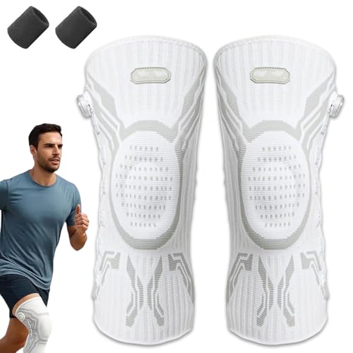 HOPASRISEE VILAO Kniestark, Verstellbar Kniebandage Kniebandage Mit Patellaring-Schutz, Stabilisierungsbändern Und 4-Fach Kompression Für Optimalen Halt Und Komfort (Weiß,XL) von HOPASRISEE