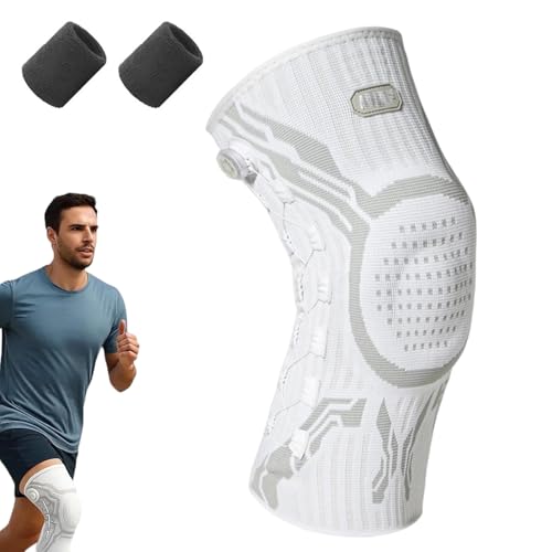 HOPASRISEE VILAO Kniestark, Verstellbar Kniebandage Kniebandage Mit Patellaring-Schutz, Stabilisierungsbändern Und 4-Fach Kompression Für Optimalen Halt Und Komfort (Weiß-L,XL) von HOPASRISEE