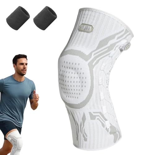 HOPASRISEE VILAO Kniestark, Verstellbar Kniebandage Kniebandage Mit Patellaring-Schutz, Stabilisierungsbändern Und 4-Fach Kompression Für Optimalen Halt Und Komfort (Weiß-R,XL) von HOPASRISEE