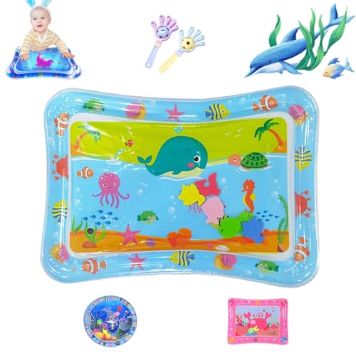 HOPASRISEE Wassermatte – KüHlende Bauchlage-Zeit füR Kinder, Wassermatte Baby Bpa Free, Wasserspielmatte Baby, Eichhaltige Muster und Stile, Geeignet füR Die FrüHkindliche Bildung und Zum Spielen(J) von HOPASRISEE