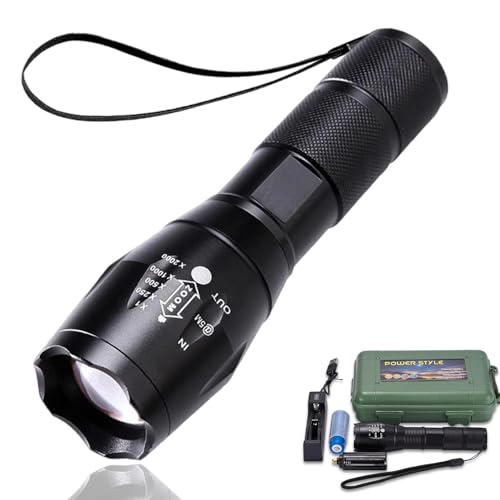 Hyperxlight Pro - Ultrahelle Taktische Taschenlampe, Taschenlampe LED Aufladbar Mit 5 Modi, Ip65 Wasserdicht Handlampe Kinder Für Camping, Wandern, Outdoor, Notfall (1) von HOPASRISEE