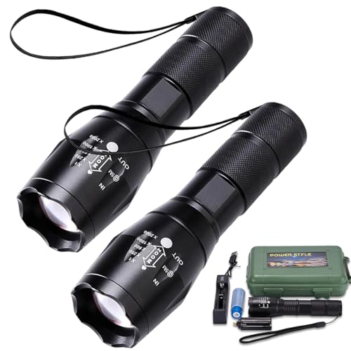 Hyperxlight Pro - Ultrahelle Taktische Taschenlampe, Taschenlampe LED Aufladbar Mit 5 Modi, Ip65 Wasserdicht Handlampe Kinder Für Camping, Wandern, Outdoor, Notfall (2) von HOPASRISEE