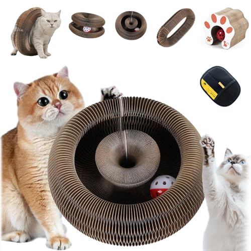 Kratzkokon, Pelzfreunde Katzenwirbel Katzenliebling mit Ball, Advanced Pet Cat Scratch Board, Interaktive Ballbahn zur Mentalen Stimulation, füR Den Drinnen und DraußEn(A,3 Stück) von HOPASRISEE