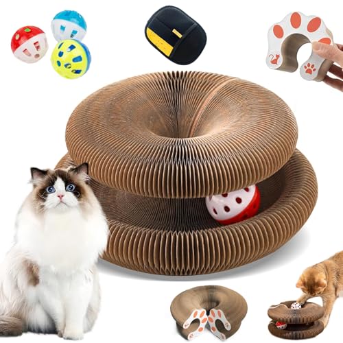 Kratzkokon Für Katzen, Katzenwirbel Katzenliebling, Tragbare Pet Cat Scratch Board, Magic Organ Katzen Kratzbretter Mit Ball, Zur Linderung Von Katzenangst, Für Den Drinnen Und Draußen (A-1PC) von HOPASRISEE