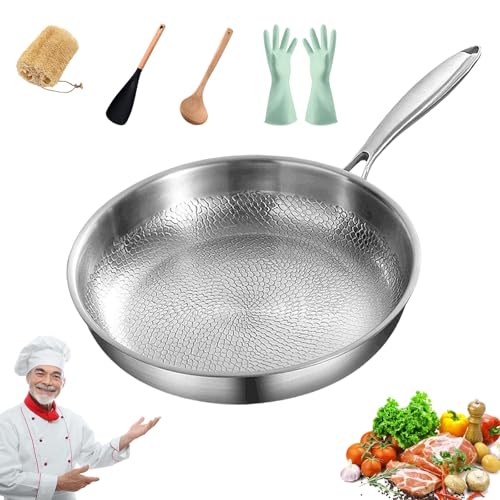 Mosman Titanium Nutri Pan Pro Generation 2 2025, Titan Pfanne Unbeschichtet mit Deckel, Mossman Titanium Pfanne, Verdickt, Antihaftbeschichtet, Langlebig Mosmankoch Titan Pfannes(28CM,Ohne Abdeckung) von HOPASRISEE