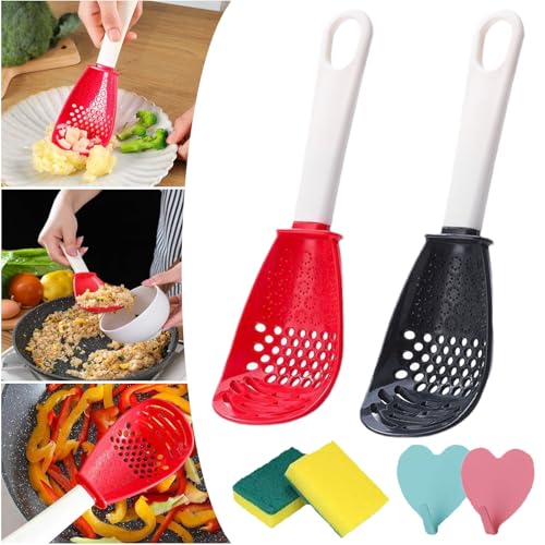 HOPASRISEE Multifunktionaler Kochlöffel, Arithmetik-Multifunktionskochlöffel, Multifunktionaler Küchenlöffel, Schaumlöffel, Schlitzlöffel, Küchenwerkzeug zum Kochen, Reiben (2PC-A) von HOPASRISEE