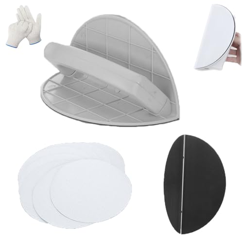 Multifunktionales halbrundes Winkelschleifpapier-Werkzeug, 9-Zoll-selbstklebendes Hand-Mikro-Detailschleifer-Kit mit Schleifpapier, DIY-Polierschleifen for Wand, Ecke(320 mesh) von HOPASRISEE