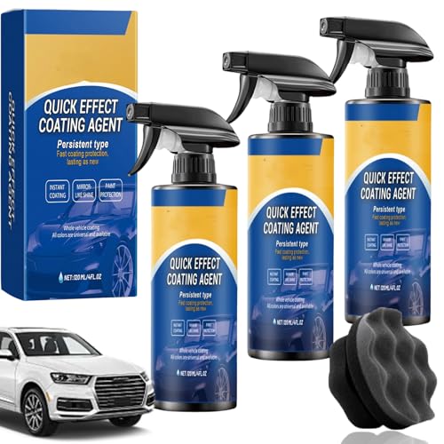 Quick Effect Coating Agent, 120 ML Advanced Car Quick-Acting Coating Agent Spray, 3 in 1 Hochschutz-Auto-Beschichtungsspray, Repariert Kratzer Und Abnutzungserscheinungen Schnell (3pc) von HOPASRISEE