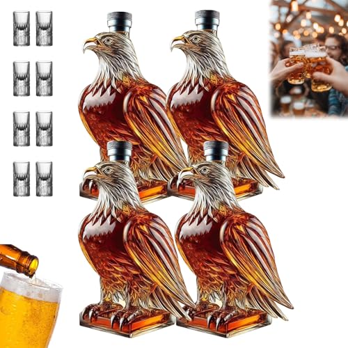 Shirem Eaglory, Jack Daniels Adler Flasche, Limitierte Oktoberfest-Edition 2025 – Handwerkskunst, Die Den Adlergeist Zum Leben Erweckt, Whisky Flaschen füR Bar Zuhause Hochzeit(Vier Flaschen) von HOPASRISEE