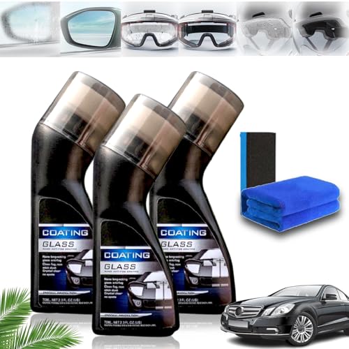 Transactione Micro-Molecular Anti-Fog Coating Agent Wiper, Magic Gem-Beschichtung für Glas, Antibeschlag-Auto-Windschutzscheibe, Auto-Entnebelung für Auto-Windschutzscheibe, Fenster (3pcs) von HOPASRISEE