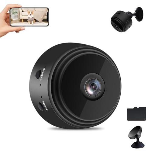 Vivocam Magnetic Mini Sicherheitskamera, 1080p Camtrix Magnetische Mini-Sicherheitskamera mit Aufzeichnung, Kleine Überwachungskamera füR Innen & AußEn, HochauflöSende Nachtsicht(Schwarz,64G) von HOPASRISEE
