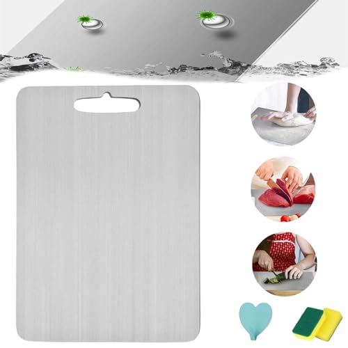 Yamato Cutting Board, Double-Sided Food Grade Meat Cutting Board for Kitchen, Titanium Cutting Board for Kitchen, Titanium Chopping Board, 304 Stainless Steel Cutting Board for Kitchen (30 * 46 CM) von HOPASRISEE