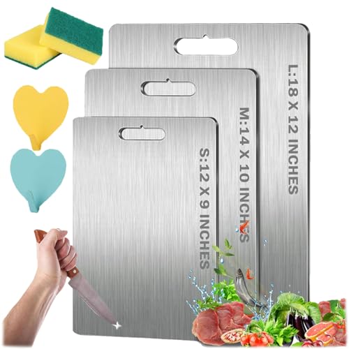 Yamato Schneidebrett, Kovali Titan Schneidebrett, Titanium Cutting Boards For Kitchen, 1.8mm Thick Titanium Cutting Board For Home Kitchen (15.35 * 11.02in) von HOPASRISEE