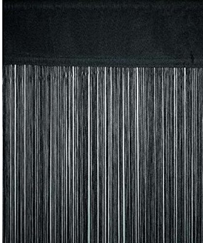 Fadengardine Fadenvorhang Vorhang Faden schwarz 250x90cm von HOPEG