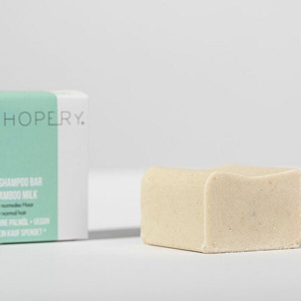 HOPERY Vegane Naturkosmetik Pflegeshampoo für normales Haar - Bamboo Milk Shampoo Bar von HOPERY