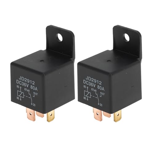 HOPESPANNER 5 Pins 36V 80A Auto-Relais mit Kunststoff-Aufhängeloch Mehrzweck-Wasserdichtes Auto-Relais 2 Stück Schwarz von HOPESPANNER