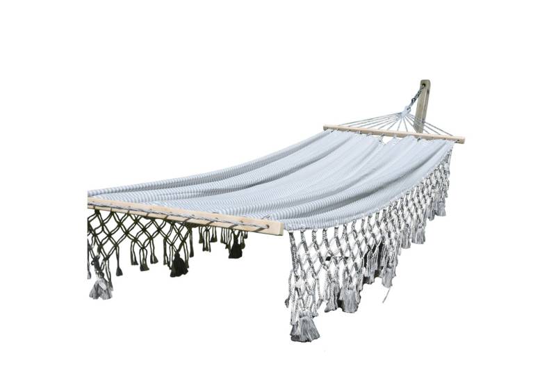 HOPLO Stabhängematte Single Stabhängematte Canvas HSM-W314 mit Fransen-Borte, Hergestellt unter fairen Bedingungen! von HOPLO