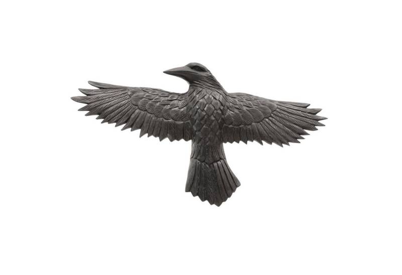 HOPLO Wanddekoobjekt Wandbild Wand Deko Rabe Munin schwarz gross Holz links Handarbeit gesc von HOPLO