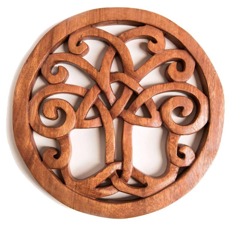 HOPLO Wanddekoobjekt Wandbild Wandschmuck Wand Deko Keltischer Lebensbaum celtic knot Knote von HOPLO