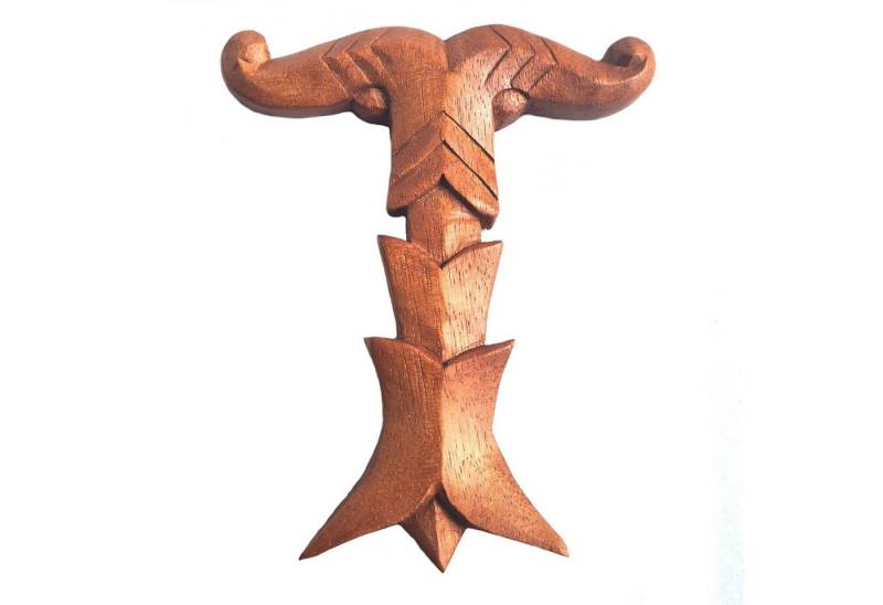 HOPLO Wanddekoobjekt Wandschmuck Kleine Irminsul Wikinger Viking Holz Handarbeit 17 cm × 14 von HOPLO