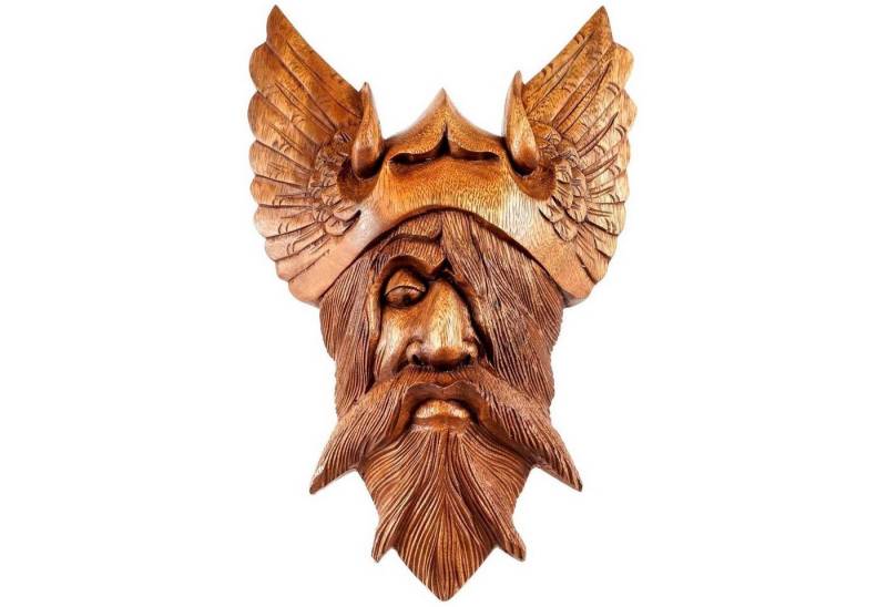 HOPLO Wanddekoobjekt Wandschmuck Odin Wandbild Holz Wikinger Gott Viking Wotan geschnitztes von HOPLO