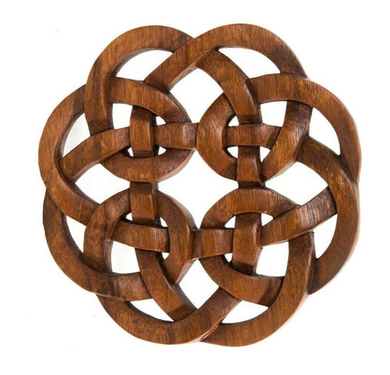 HOPLO Wanddekoobjekt Wandschmuck Wandbild Keltische Blume des Lebens Holz Blume des Lebens von HOPLO