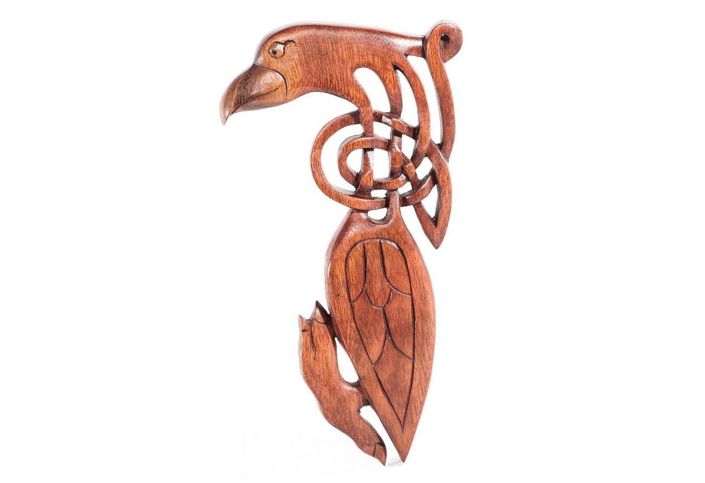 HOPLO Wanddekoobjekt Wandschmuck Wandbild Keltischer Rabe Holz Vogel geschnitztes Ornament von HOPLO
