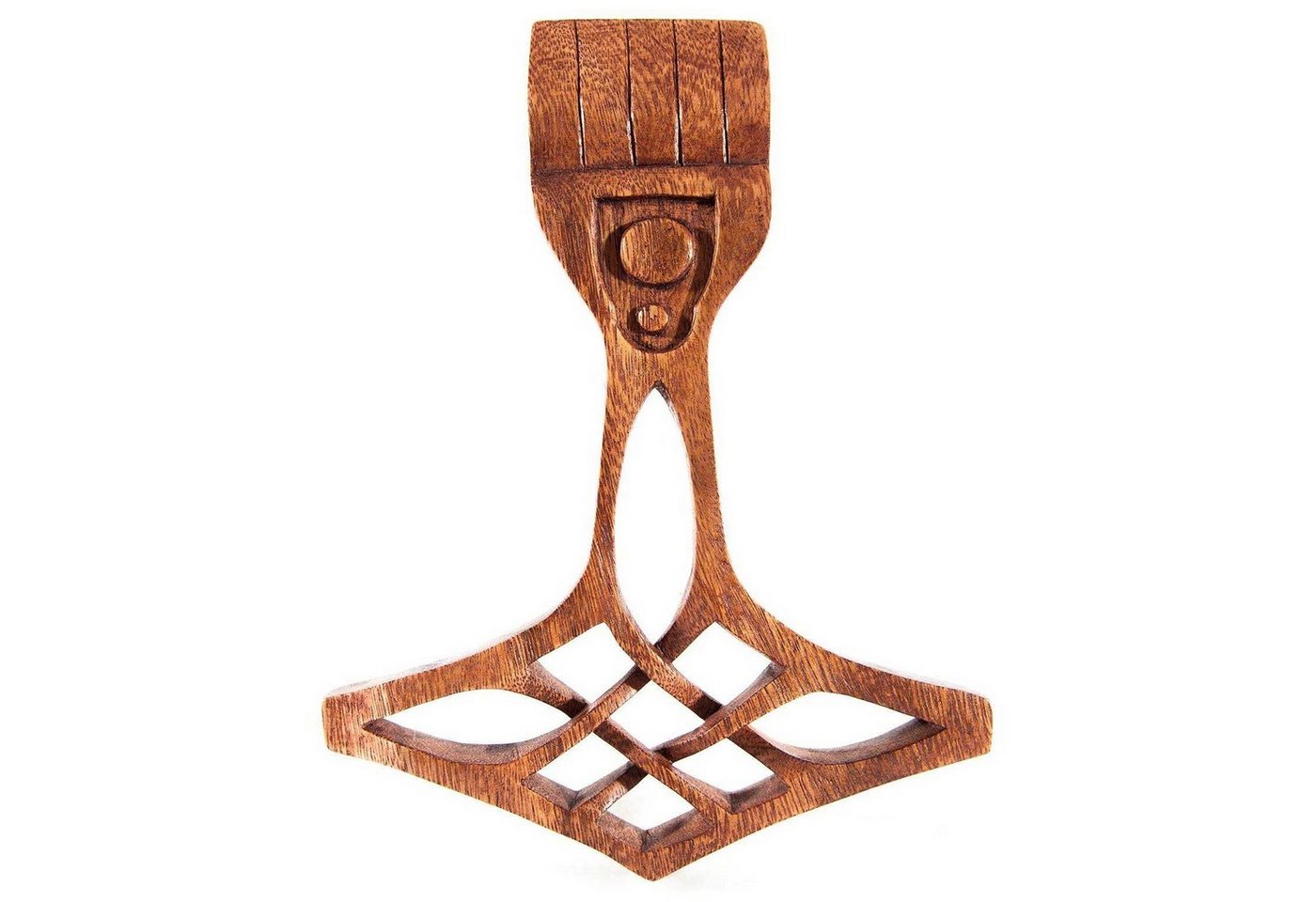 HOPLO Wanddekoobjekt Wandschmuck Wikinger Thorshammer Holz Viking geschnitztes Ornament Hol von HOPLO