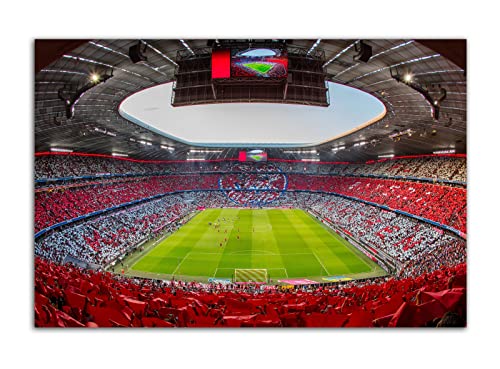 Allianz Arena Poster München Fußballstadion Club Wandkunst Bild Druck Leinwand Kunst Gemälde Büro Dekor Poster Geschenk (50 x 76 cm), nicht gerahmt von HOPNRU