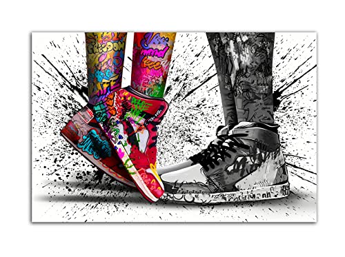 Graffiti Sneakers Poster Abstrakte Kunst Schuhe Wandkunst Bild Druck Leinwand Gemälde Moderne Familie Wohnzimmer Büro Dekoration Poster Geschenk (60x90cm-Ohne Rahmen) von HOPNRU