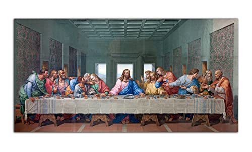 HOPNRU Das letzte Abendmahl Wall Art Bild Da Vinci Renaissance Religiöse Poster Poster Leinwand Malerei Moderne Esszimmer Wohnzimmer Büro Dekoration (40x80cm-Ohne Rahmen) von HOPNRU