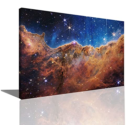 HOPNRU James Webb Space Teleskop Cosmic Cliff Carina Nebel Poster Wandkunstbild Kunstdruck Leinwandbild für Astronomie Enthusiasten Raumwanddekoration (20 x 30 cm), gerahmt von HOPNRU