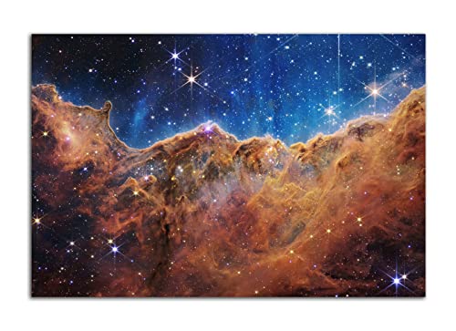 HOPNRU James Webb Weltraum-Teleskop Cosmic Cliff Carina Nebel Poster Wandkunstdruck Leinwandbild für Astronomie Enthusiasten Raumwanddekoration (50 x 76 cm), ohne Rahmen von HOPNRU