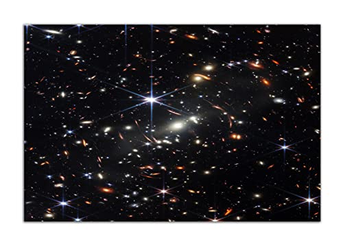 HOPNRU James Webb Weltraumteleskop Erstes Bild Poster Deep Field Bild Galaxy Wandkunst Bild Druck Leinwand Malerei Moderne Büro Home Decor Geschenk (30x45cm-Ohne Rahmen) von HOPNRU