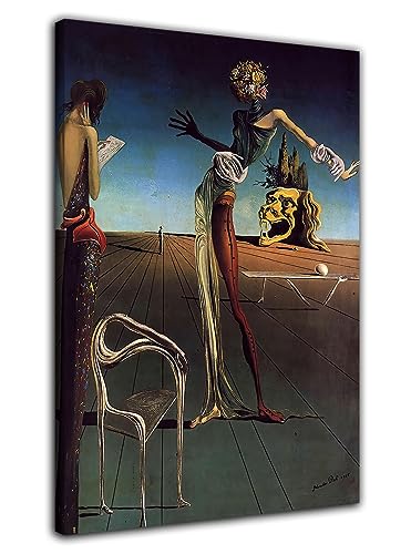 HOPNRU Salvador Dali 1935 Surreales Poster Frau mit Rosenkopf Wandkunst Bild Druck Leinwand Gemälde Modernes Zuhause Schlafzimmer Dekor Poster (30x45cm-Gerahmt) von HOPNRU