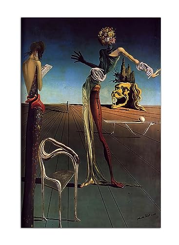 HOPNRU Salvador Dali 1935 Surreales Poster Frau mit Rosenkopf Wandkunst Bild Druck Leinwand Gemälde Modernes Zuhause Schlafzimmer Dekor Poster (30x45cm-Ohne Rahmen) von HOPNRU